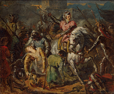 Bataille de Ravenne - Mort de Gaston de Foix-Nemours - par Ary Scheffer - vers 1824